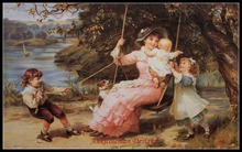 Needlework for embroidery DIY French DMC High Quality - Counted Cross Stitch Kits 14 ct Oil painting - The Swing 2024 - buy cheap