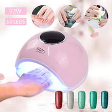72 Вт УФ светодиодная лампа для сушки ногтей лампа для маникюра 72 Вт умный ЖК-дисплей для всех гель-лаков инструменты для дизайна ногтей 2024 - купить недорого