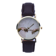 Women's Watch Relogio Feminino Hand Pattern Dial Wristwatch Women Men's Casual Leather Analog Watches Reloj Wholesale #YL5 2024 - buy cheap