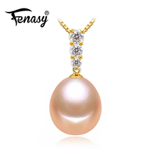 FENASY 18K Gold pendant pearl Jewelry necklaces for lovers office career fine jewelry pearl pendants send s925 silver necklaces 2024 - buy cheap