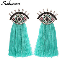 Sehuoran Big Eye Crystal Earrings For Women Tassels Earrings Oorbellen Bohemian Jewelry Statement Ear Drop Dangle Earring Ethnic 2024 - buy cheap