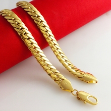Chunky Chain Herringbone  Yellow Gold Filled Mens Necklace Chain 2024 - buy cheap