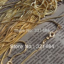 Позолоченные цепочки ожерелья оптом 16 дюймов 100 шт змеиные звенья цепи с карабином 2024 - купить недорого