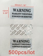 Free Shipping 500pcs Anti-fake VOID Security Labels Removed Tamper Evident Warranty Sticker 2024 - купить недорого