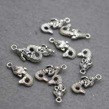 10PCS Fish Pendant Hardware Fittings for Accessory Silver-plate DIY Beads Fashion Jewelry Making Design Findings Pendant 12*23mm 2024 - buy cheap