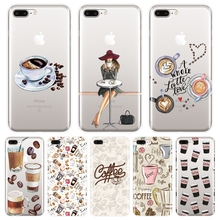 For iPhone X XR XS MAX 8 7 6S 6 S Case Silicone Soft Coffee Girl Drink Back Cover For Apple iPhone 6 S 6S 7 8 Plus Phone Case 2024 - buy cheap