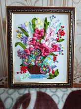 Flower vase basket set Ribbon embroidery kit stain silk belt painting handcraft kit DIY handmade needlework art home decor plus 2024 - buy cheap