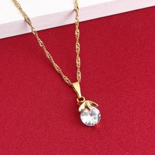 Single Round Stone Star Pendant Women 24k Gold Color Handmade Stone Crystal Pendant 2024 - buy cheap