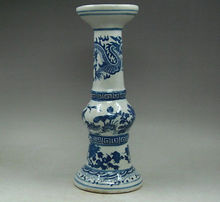 9.8 inch Chinese blue and white porcelain vase painting dragon candlestick Crane 2024 - buy cheap