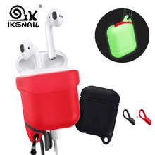 IKSNAIL-funda protectora para Airpods de Apple, funda luminosa para Airpods de silicona, con gancho 2024 - compra barato