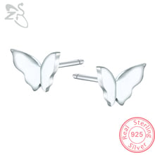 ZS Stud  Earrings Silver Butterfly  Brief Fashion Handmade New Jewelry Accessories   Butterfly Stud Earrings for Women Child 2024 - buy cheap