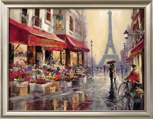 Modern art cityscape paitning April in paris home decor handmade oil painting High quality 2024 - buy cheap