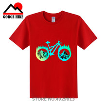 Забавные футболки с логотипом MTB Fire Cycle, забавные мужские хлопковые футболки с коротким рукавом для езды на горном велосипеде, популярные футболки для подростков 2024 - купить недорого