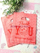 Free Shipping 100pcs "Thank You" Design Red Plastic Bag 15x20cm Jewelry Charms Boutique Packaging Plastic Gift Bags With Handle 2024 - buy cheap