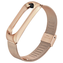 Correa de Metal para Xiaomi Mi Band 3, pulsera de acero inoxidable, oro rosa 2024 - compra barato