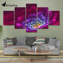 5 Panels Flower Colorful Blossom Canvas Painting Print Painting On Canvas Wall Art modular pictures living roomHome Decor 2024 - buy cheap