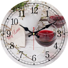 Red Wine Coffee Modern Style Modern Wooden Cardboard Clock,Round Wall Clock for Home Decor Living Room 6-16 inch 2024 - buy cheap