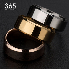 New Hot Sale Titanium Band Brushed Wedding Ring Solid Glossy 316L Stainless Steel Ring for Women Men Valentine's Day Gift 2024 - buy cheap