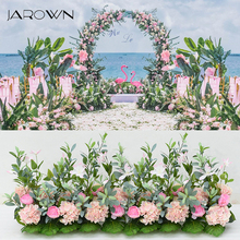 Jarown decoração de casamento, rosa artificial, hortência, flor falsa, arranhão, palco t, decoração, casamento, casa, suprimentos de festa 2024 - compre barato