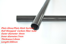 Rolo de fibra de carbono 9mm od x 7mm id x 500mm 3k, tubo/tubo/fornecedor/polo 9*7 entradas de fábrica, 1-10 peças 2024 - compre barato