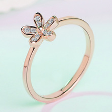 Женское кольцо с микро-инкрустацией, циркониевое кольцо с хвостом, розовое золото 2024 - купить недорого