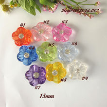 50 pcs 15 milímetros mista/1 botões camisa de cor flor acrílico strass botões de cristal para o artesanato de costura acessórios decorativos 2024 - compre barato