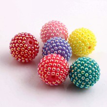 OYKZA-Cuentas de perlas de imitación coloridas para niños, bolas de diamantes de imitación de resina, joyería, collar, 20mm, 100 Uds. Por lote 2024 - compra barato