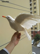 Pájaro artificial de gaviota grande, 30x55cm, plumas blancas, extensión de alas, accesorio artesanal, decoración de jardín, regalo p2309 2024 - compra barato