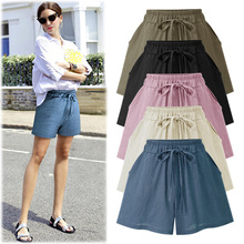 Shorts Women Fashion Summer Casual Cotton And Linen High Waist Female Wide Leg 5xl 6xl 2024 - buy cheap