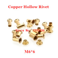 Cobrizo-remache hueco de 6mm, placa de circuito de doble cara, clavos PCB vias/maíz de cobre, 100 Uds. M6 * 6(L) 2024 - compra barato