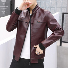 Fashion men leather jacket Spring autumn Stand collar Casual PU coat mens Solid color leather jacket Male zipper outerwear 4XL 2024 - buy cheap