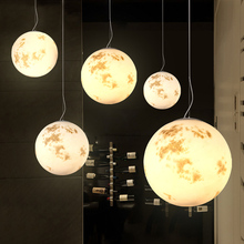 Modern creative LED pendant lights Nordic moon hanging lamp Glass ball luminaires for bedroom restaurant living room home deco 2024 - buy cheap