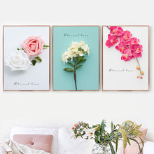 Cuadro de paisaje con flor de Orquídea rosa sobre lienzo para pared, imágenes de pared para sala de estar, decoración del hogar, impresiones 2024 - compra barato