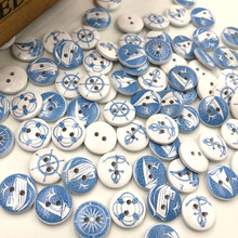 100pcs Rudder Anchor Wood Buttons 15mm Sewing Craft Mix Lots 15 mm WB265 2024 - buy cheap