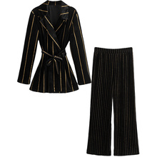 Suit female suit jacket high waist trousers two-piece 2019 spring and autumn new OL fashion striped temperament women's clothes 2024 - buy cheap