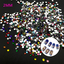 2MM Mix Color 3D Nail Art Tips Flat  Drill  Rhinestones  DIY Jewelry 3D Nail Decoration 2024 - buy cheap