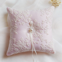 Top quality pink lace Wedding Supplies Ring Pillow flower Pincushion rings Cushion Festive Party DIY Decorations Various Size 2024 - buy cheap