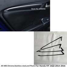 Для Honda FIT JAZZ 2014 2015 2016 автомобильное углеродное волокно внутренняя дверь отделка подлокотника оконная стеклянная панель крышка рамка литье 4 шт 2024 - купить недорого