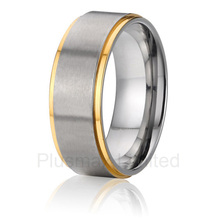 2016 custom size anniversary gift mens pure titanium rings fashion trend two color wedding band 2024 - buy cheap