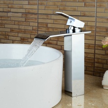 Водопад LANGYO, смеситель для ванной комнаты, хромированный смеситель для раковины с одной ручкой, латунный кран LH-8051 2024 - купить недорого