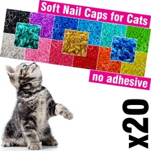 Tampas de unhas macias para gatos/* xs, s, m, l, capa, gato, pata, garra, bikini */20 peças 2024 - compre barato