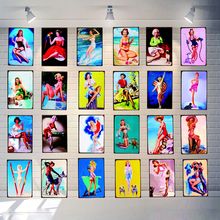 Pin UP Girl Retro Tin Signs Metal Plate For Wall Home Restaurant  Apartment Art Decor Cuadros Wall sticker 30X20CM DU-1916 2024 - buy cheap