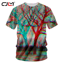 Cjlm camiseta masculina com estampa 3d floresta árvores, tamanho grande 7xg, camiseta casual hip hop, engraçada, homens, 2024 - compre barato