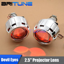 2.5 inch Bi-xenon Projector Devil Eyes Lenses For Headlight Black Silver Kit H1 HID LED Bulb H4 H7 Car Lights Accessories Tuning 2024 - buy cheap