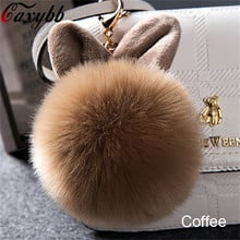 2018 Fur Pom Pom Keychains Fake Rabbit fur ball key chain porte clef pompom de fourrure fluffy Bag Charms bunny keychain Keyring 2024 - buy cheap