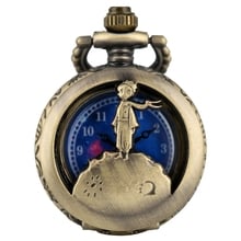Relógio de bolso com pingente de bronze, relógio de bolso de bronze com corrente para homens e mulheres, relógio pequeno príncipe 2024 - compre barato