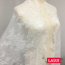 LASUI-vestido de novio C0316, costura superior, tela de encaje con diamantes, color blanco, negro, 61 cm x 3 metros 2024 - compra barato