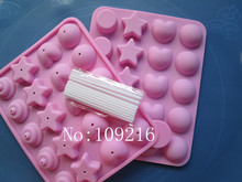 Wholsale!! 1pcs New style Four Style  20-Lollipop Green Good Quality 100% Food Grade Silicone Cake/Chocolate/Candy DIY Mold 2024 - buy cheap