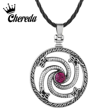 Chereda Vintage Valknut Viking Slavic Pendants&Necklaces Wolfs with Red Stone Round Knot Rope Necklace Boy Present 2024 - buy cheap
