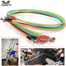 450 MM-1200 MM Universal de la motocicleta de la bici de la suciedad Acero trenzado para freno hidráulico de refuerzo línea manguera de aceite de embrague tubo 2024 - compra barato